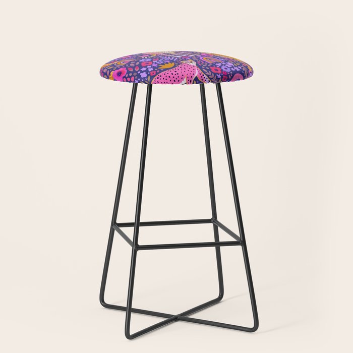 Cheetah in a Rainbow Garden Stool Gallery Image 1