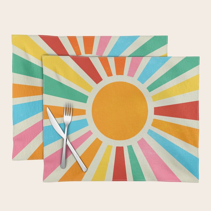 Retro Sunrise: Rainbow Edition Placemat Gallery Image 1