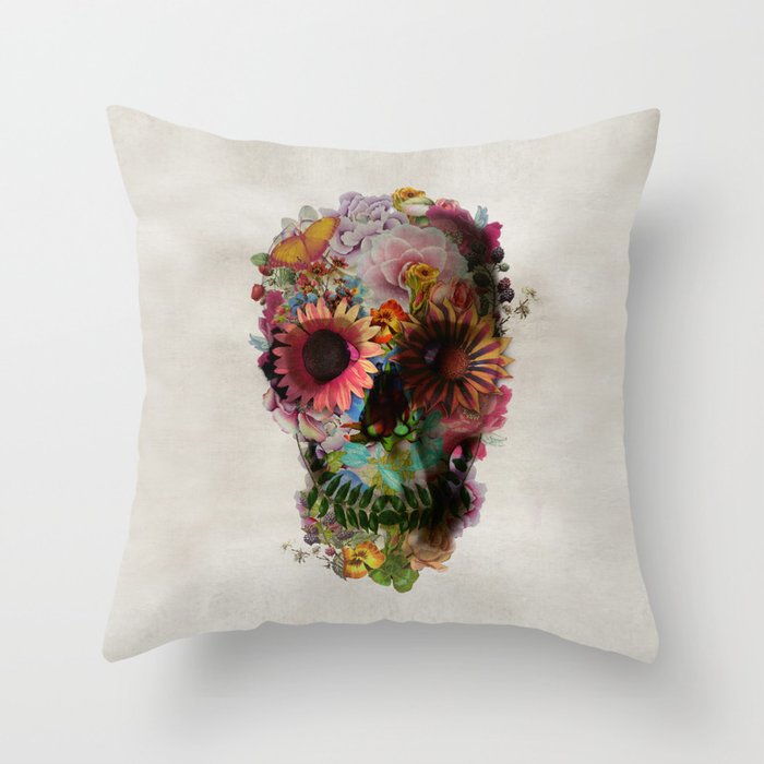 Skull 2 R Throw Pillow Gallery Image 1
