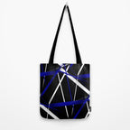 Seamless Abstract Royal Blue and White Lines Tote Bag Gallery Image 2