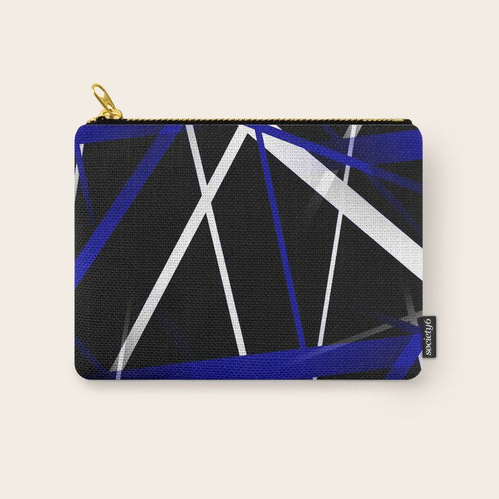 Seamless Abstract Royal Blue and White Lines Carry All Pouch Gallery Image 1