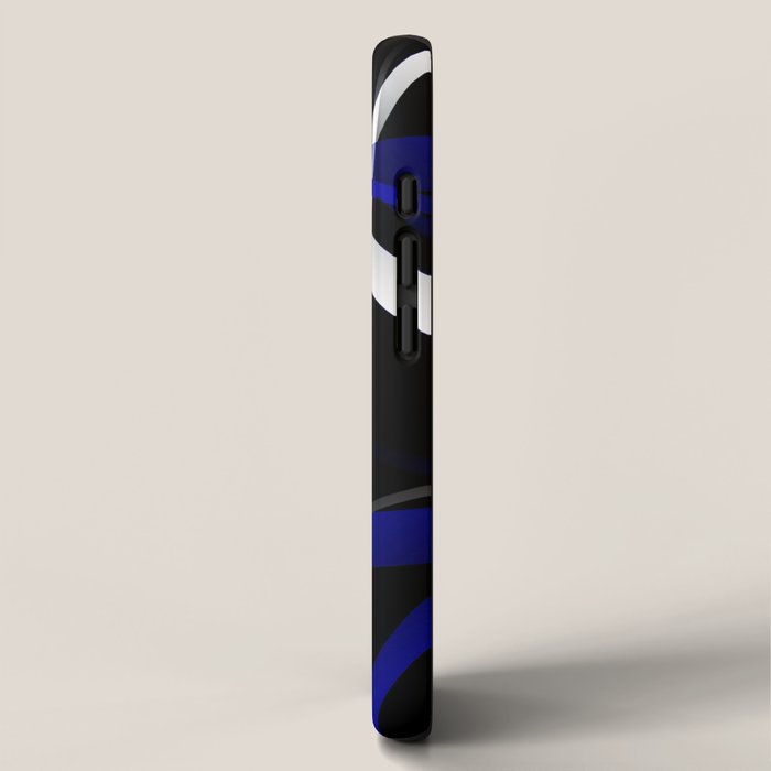 Seamless Abstract Royal Blue and White Lines iPhone Case Gallery Image 2