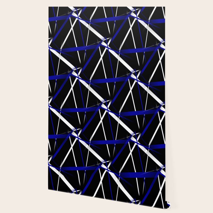 Seamless Abstract Royal Blue and White Lines Wallpaper Gallery Image 2