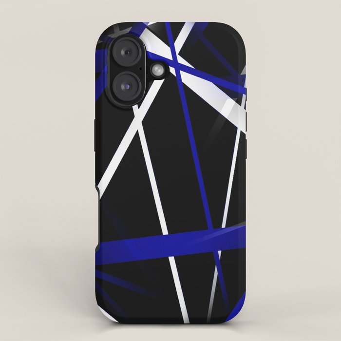 Seamless Abstract Royal Blue and White Lines iPhone Case Gallery Image 1