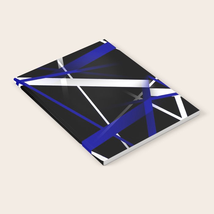 Seamless Abstract Royal Blue and White Lines Notebook Gallery Image 2