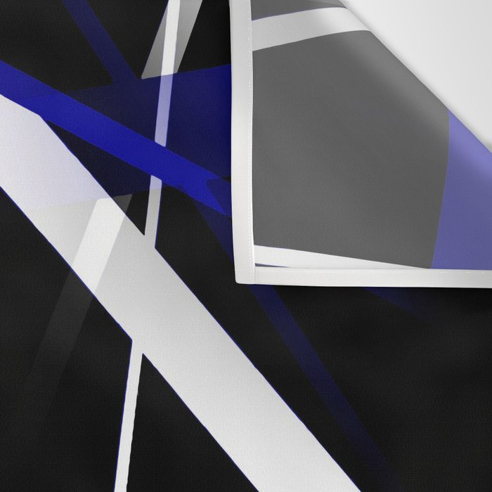 Seamless Abstract Royal Blue and White Lines Wall Tapestry Gallery Image 3