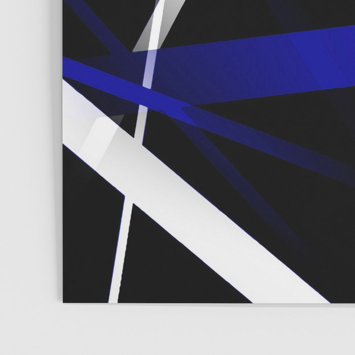 Seamless Abstract Royal Blue and White Lines Poster Gallery Image 3