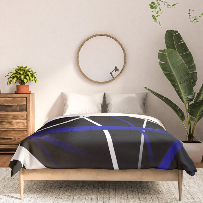 Seamless Abstract Royal Blue and White Lines Comforter Gallery Image 3