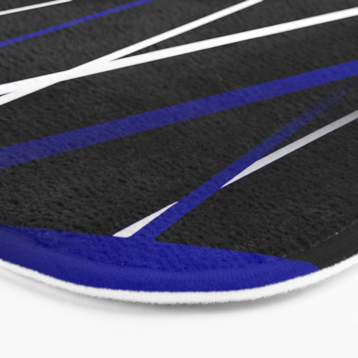 Seamless Abstract Royal Blue and White Lines Bath Mat Gallery Image 3