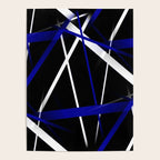 Seamless Abstract Royal Blue and White Lines Poster Gallery Image 4
