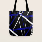 Seamless Abstract Royal Blue and White Lines Tote Bag Gallery Image 1