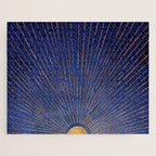 Twilight Blue and Metallic Gold Sunrise Jigsaw Puzzle Gallery Image 1