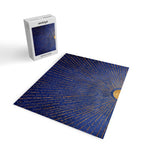 Twilight Blue and Metallic Gold Sunrise Jigsaw Puzzle Gallery Image 2