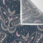 Celestial Cecropia - midnight blue and orchid  Wall Tapestry Gallery Image 3