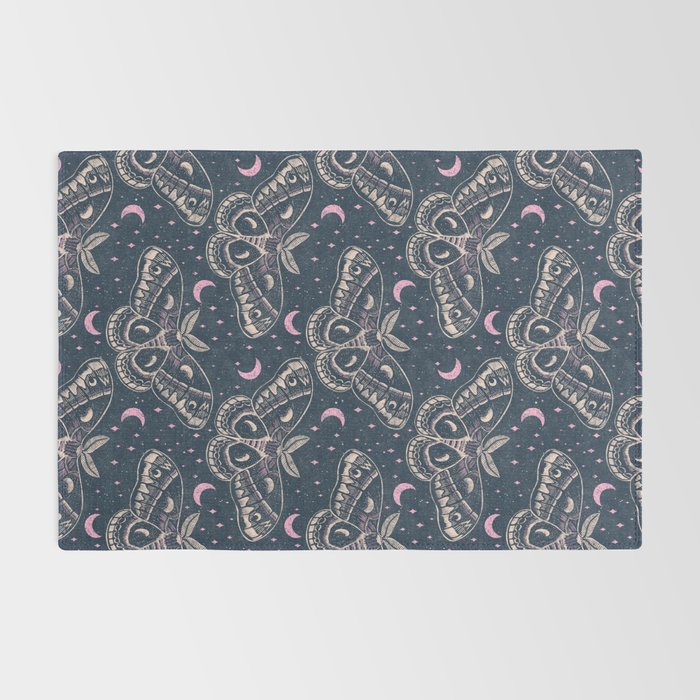 Celestial Cecropia - midnight blue and orchid  Rug Gallery Image 2