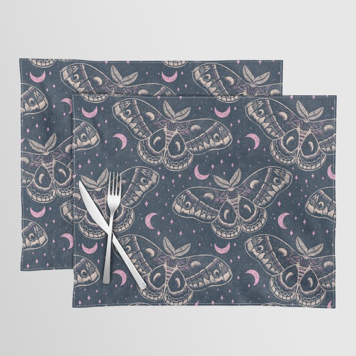 Celestial Cecropia - midnight blue and orchid  Placemat Gallery Image 1