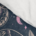 Celestial Cecropia - midnight blue and orchid  Comforter Gallery Image 4