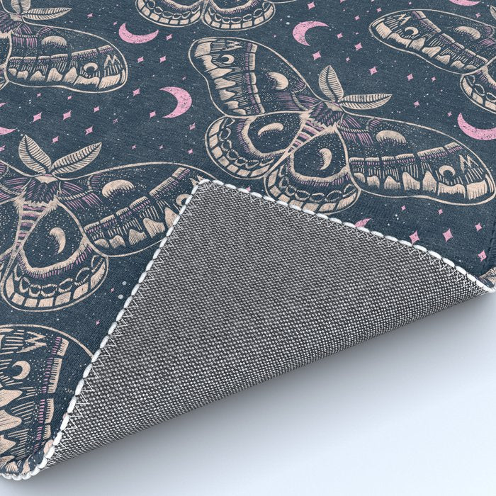 Celestial Cecropia - midnight blue and orchid  Rug Gallery Image 4