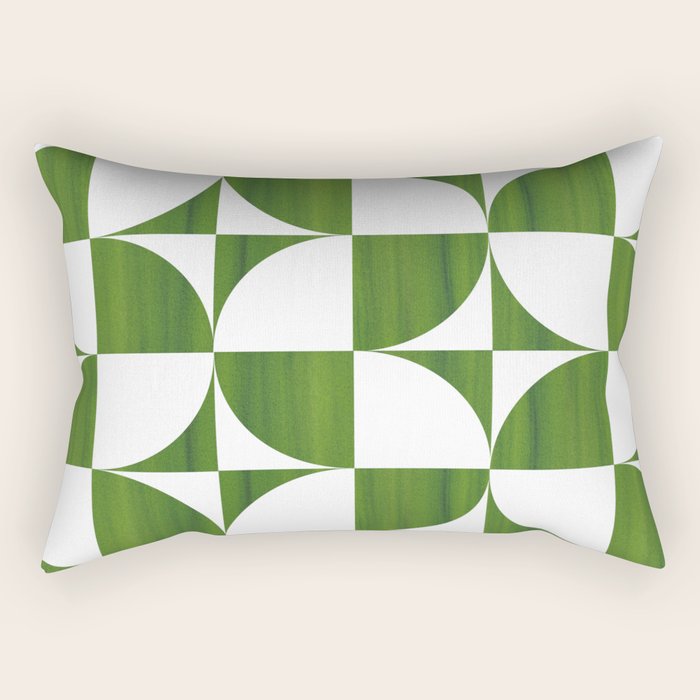 Quadrants (Matcha Green) Rectangular Pillow Gallery Image 1