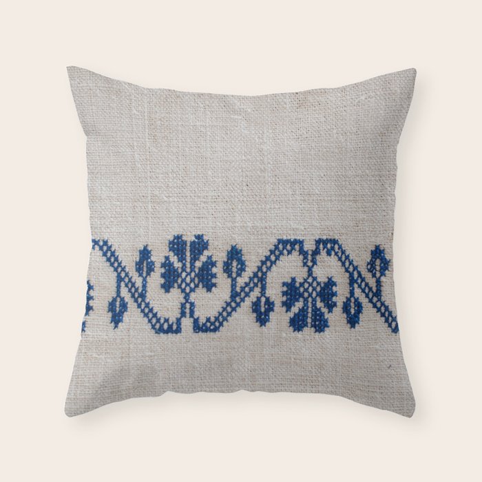 cross-stitch border Throw Pillow Gallery Image 6