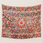 Bokhara Suzani  Antique Uzbekistan Floral Rug Print Wall Tapestry Gallery Image 4