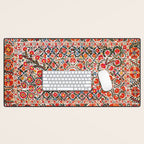 Bokhara Suzani  Antique Uzbekistan Floral Rug Print Desk Mat Gallery Image 1