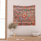 Bokhara Suzani  Antique Uzbekistan Floral Rug Print Wall Tapestry Gallery Image 2