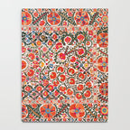 Bokhara Suzani  Antique Uzbekistan Floral Rug Print Notebook Gallery Image 4