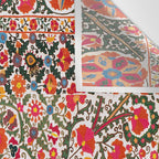 Bokhara Suzani  Antique Uzbekistan Floral Rug Print Wall Tapestry Gallery Image 3