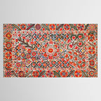 Bokhara Suzani  Antique Uzbekistan Floral Rug Print Tablecloth Gallery Image 2