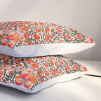 Bokhara Suzani  Antique Uzbekistan Floral Rug Print Pillow Sham Gallery Image 3