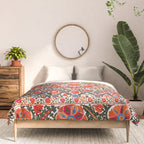 Bokhara Suzani  Antique Uzbekistan Floral Rug Print Comforter Gallery Image 3