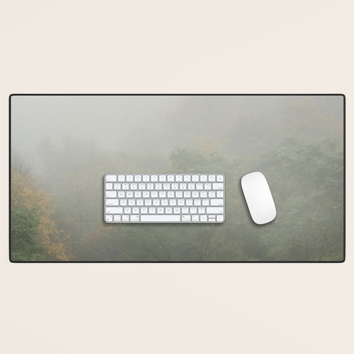 Belgium Misty Forest Scene | Atmospheric Nature Photography Desk Mat Gallery Image 1