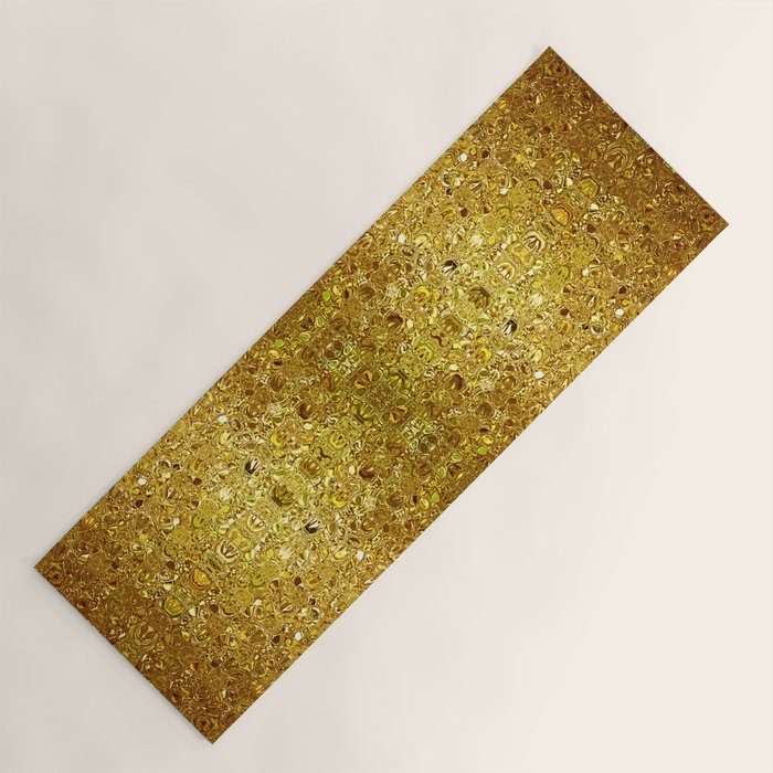 Deep gold glass mosaic Yoga Mat Gallery Image 1