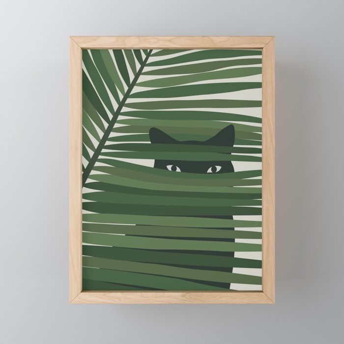 Cat and Plant 53 Mini Art Print Gallery Image 1