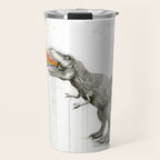 T-Rex Dinosaur Rainbow Puke Taste the Rainbow Watercolor Travel Mug Gallery Image 1