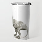 T-Rex Dinosaur Rainbow Puke Taste the Rainbow Watercolor Travel Mug Gallery Image 2