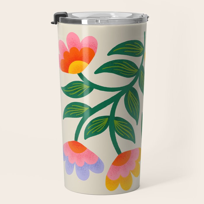 Symmetrical Flowers 1 Travel Mug Gallery Image 3