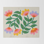 Symmetrical Flowers 1 Throw Blanket Gallery Image 2