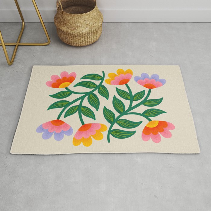 Symmetrical Flowers 1 Rug Gallery Image 1