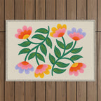 Symmetrical Flowers 1 Outdoor Rug Gallery Image 1