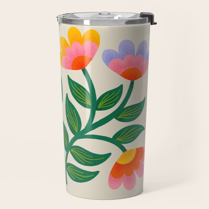 Symmetrical Flowers 1 Travel Mug Gallery Image 2