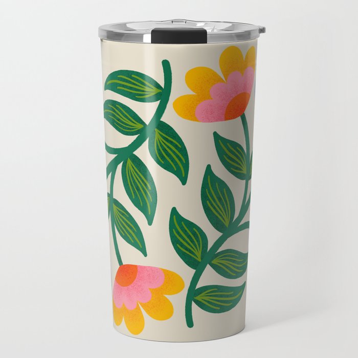Symmetrical Flowers 1 Travel Mug Gallery Image 1