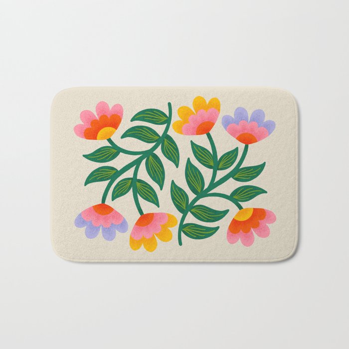 Symmetrical Flowers 1 Bath Mat Gallery Image 1