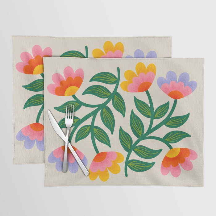 Symmetrical Flowers 1 Placemat Gallery Image 1