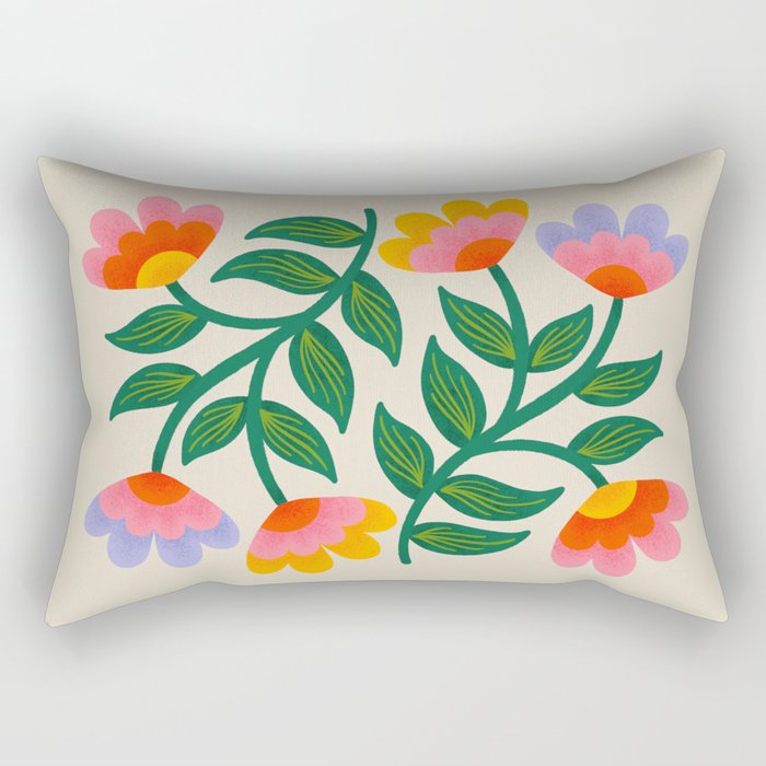Symmetrical Flowers 1 Rectangular Pillow Gallery Image 2