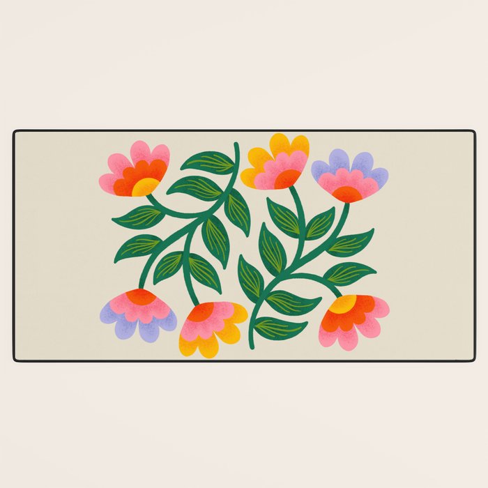 Symmetrical Flowers 1 Desk Mat Gallery Image 3