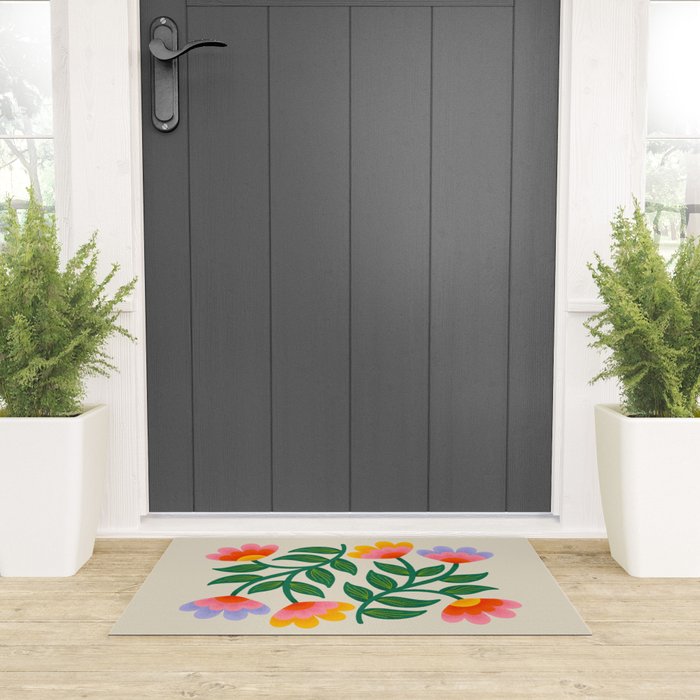 Symmetrical Flowers 1 Welcome Mat Gallery Image 3