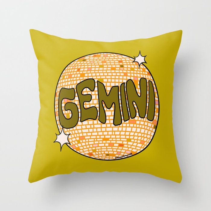 Gemini Disco Ball Throw Pillow Gallery Image 6