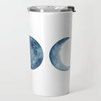 Blue Moon Phases Watercolor Travel Mug Gallery Image 2